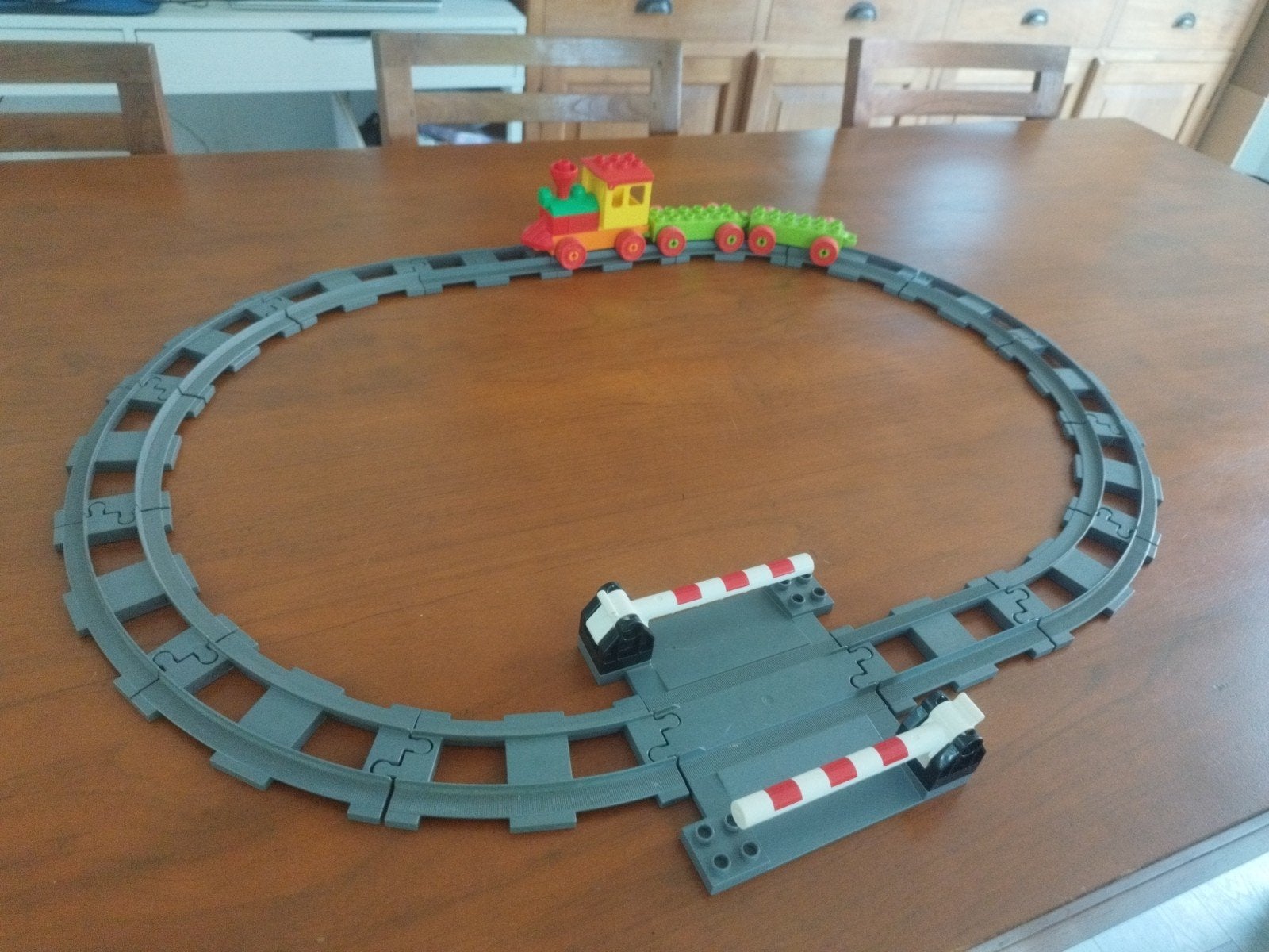 Lego Duplo Treinset met spoorwegovergang, Ophalen of Verzenden, Gebruikt, Duplo