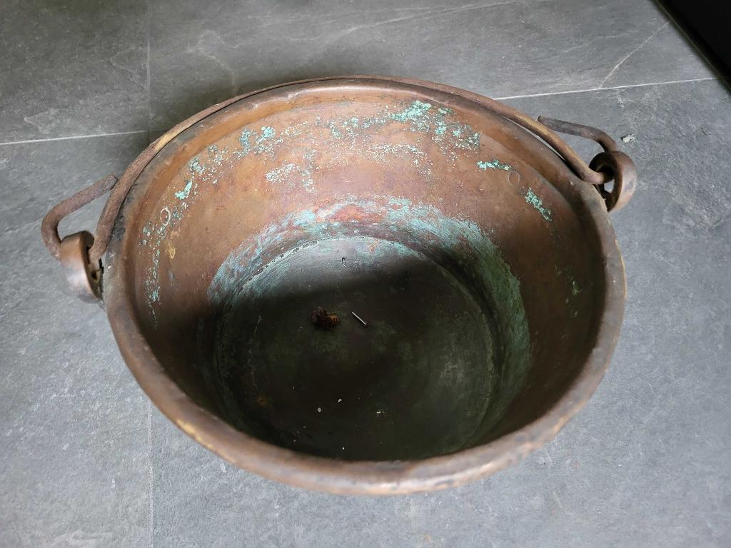 ANTIEK Koperen pan met hengsel, Ophalen of Verzenden, Koper