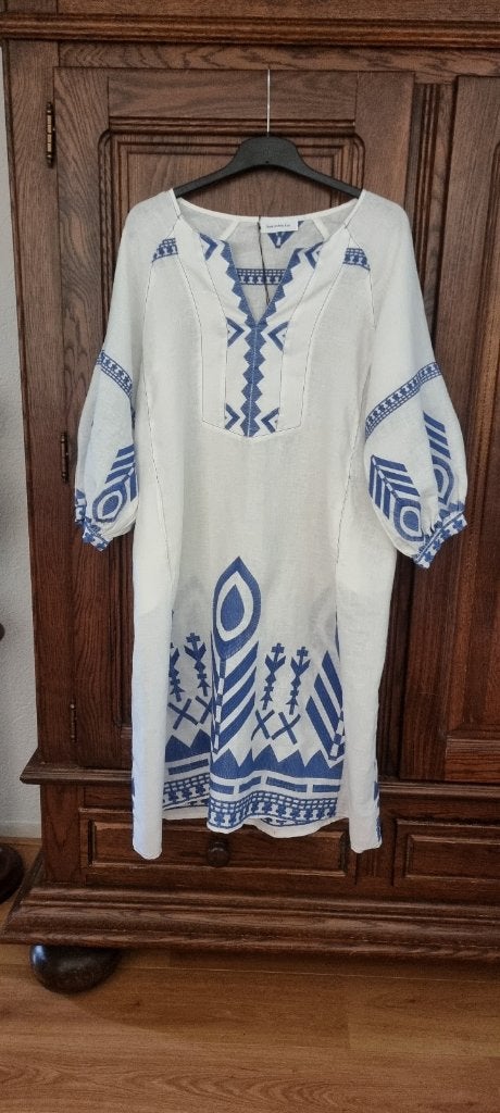 Nieuwe Greek Archaik Kori linnen jurk, Kleding | Dames, Greek Archaik Kori, Verzenden, Wit, Maat 42/44 (L)