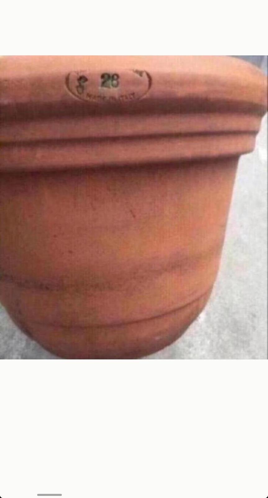 Mooie terracotta oude Italiaanse bloempot  28cm, Gebruikt, Rond, Minder dan 40 cm, Balkon