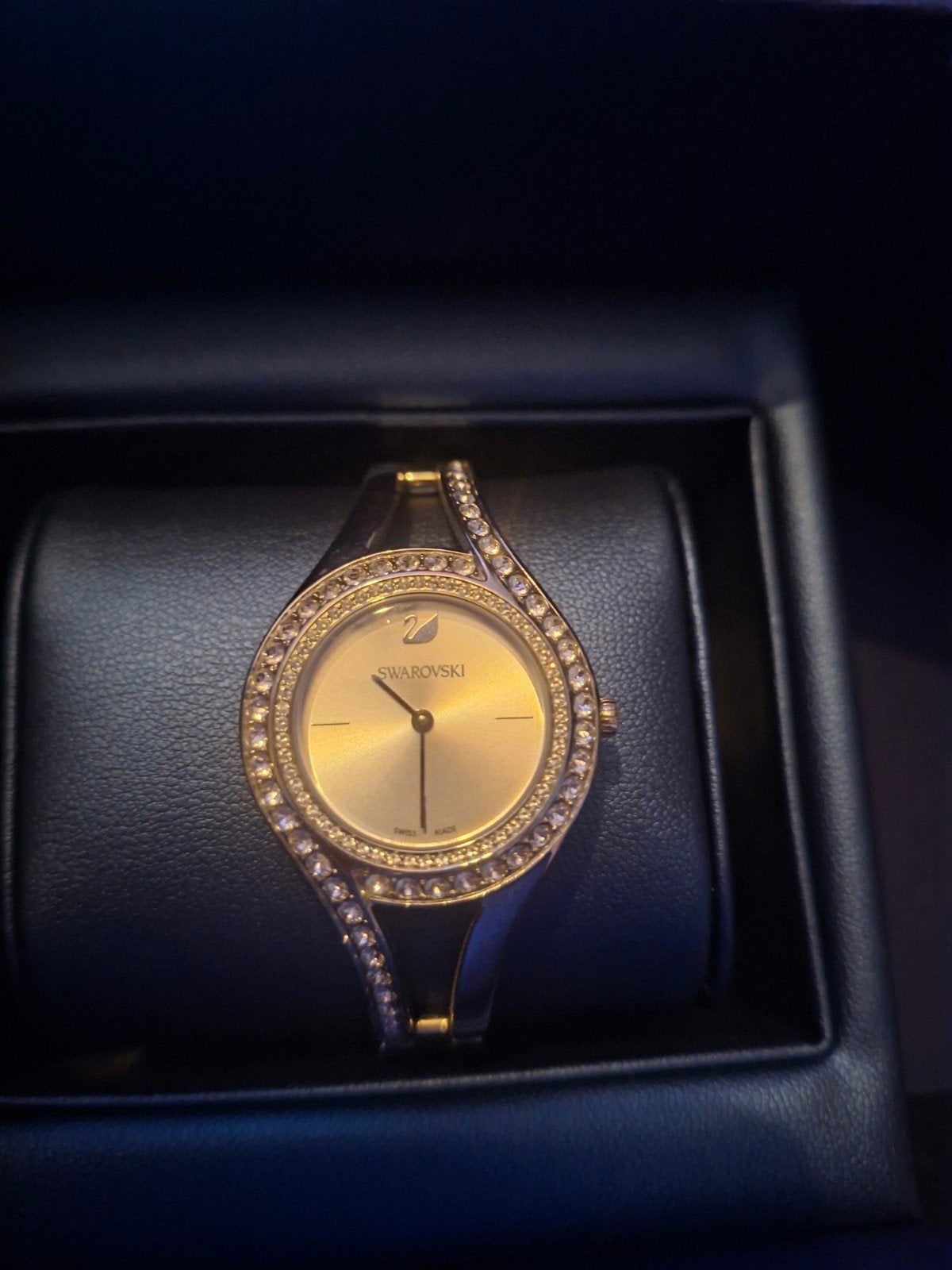 Swarovski horloge met strass en extra schakels, Overige merken, Staal, Staal, Polshorloge