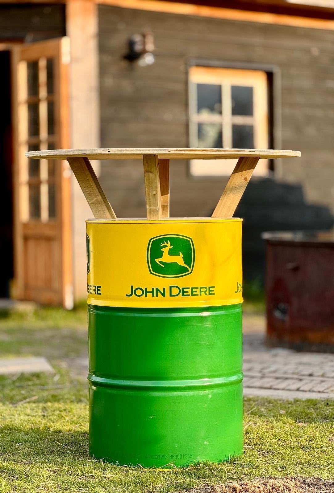 John Deere Olievat Bartafel - Uniek en Robuust, Tuin en Terras, Ophalen, Gebruikt, Rond, Metaal