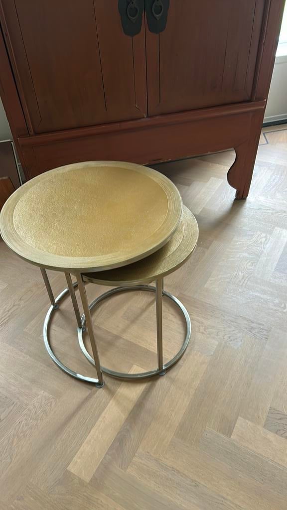 Bijzettafel set, Minder dan 55 cm, Modern, sjiek, Metaal of Aluminium, Rond