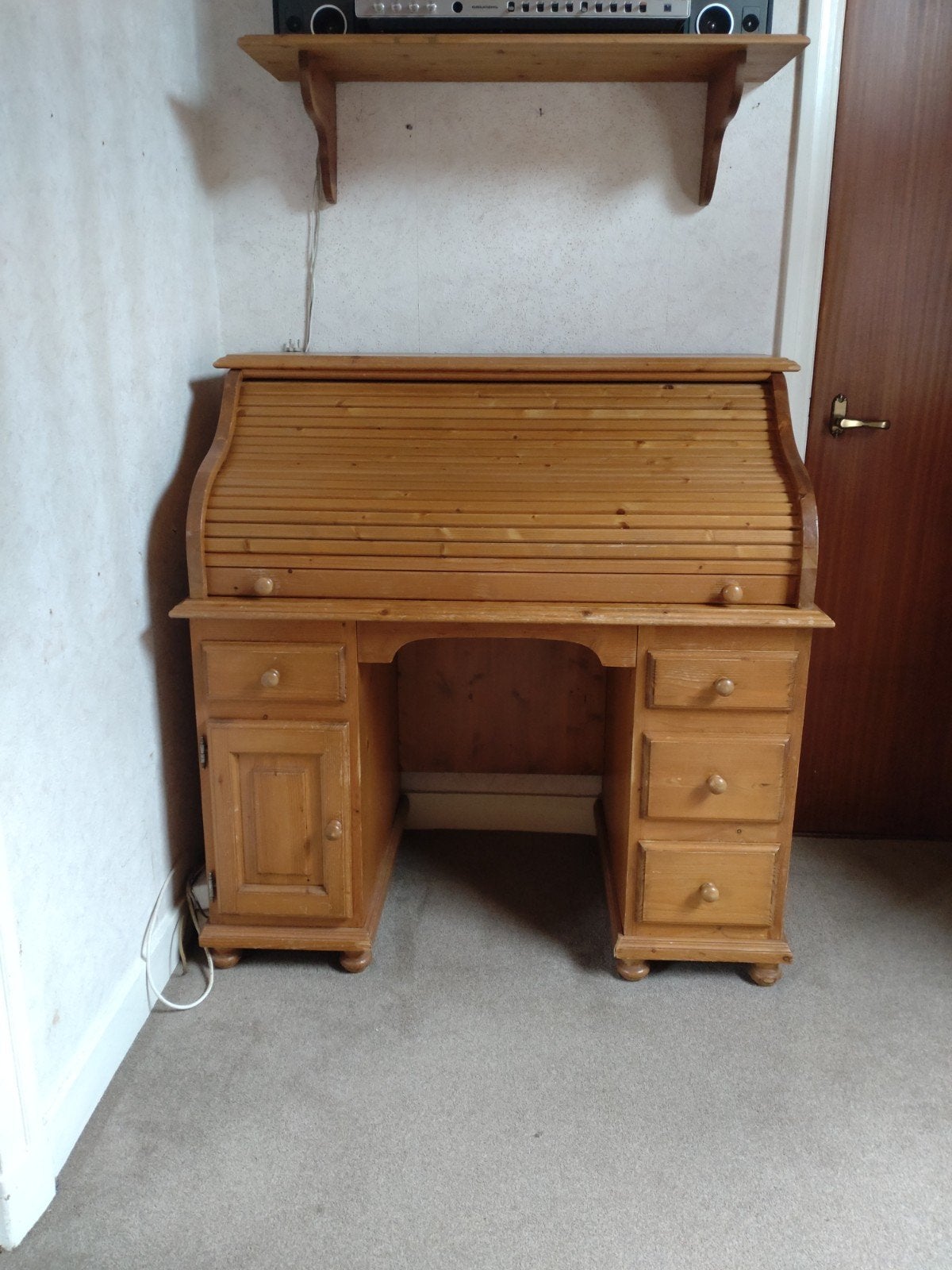 Klassiek rolluikbureau - Gebruikt, Ophalen, Met lades, Gebruikt, Hout