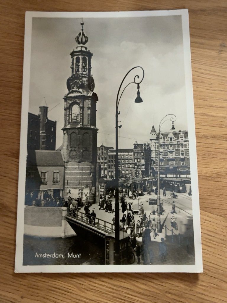 Amsterdam Munt 1942 WOII gelopen ansichtkaart, Verzenden, 1940 tot 1960, Gelopen, Noord-Holland