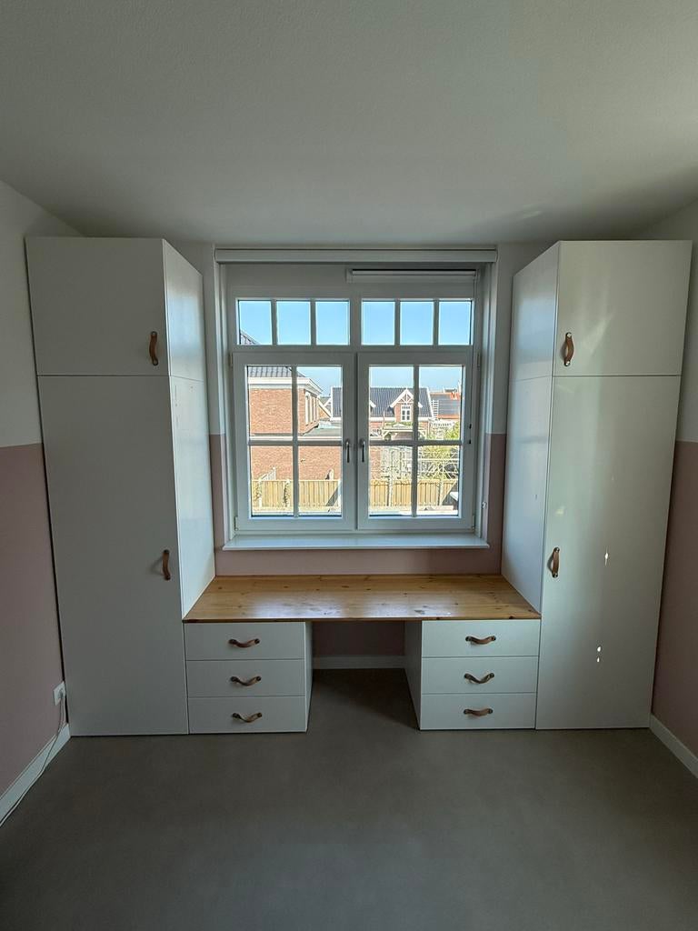IKEA Platsa kastcombinatie met bureau en leren handgrepen, Ophalen, Gebruikt