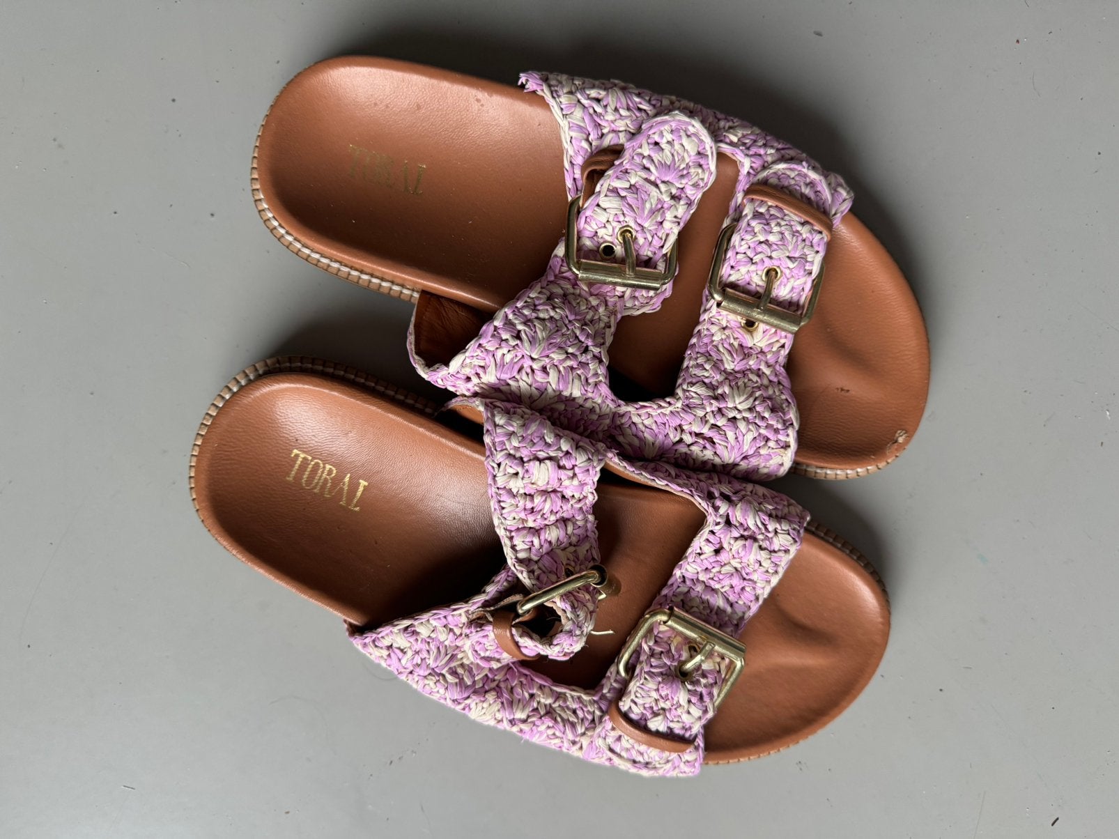 Toral pink raffia sandals 39, Zo goed als nieuw, Roze, Sandalen of Muiltjes, Ophalen of Verzenden