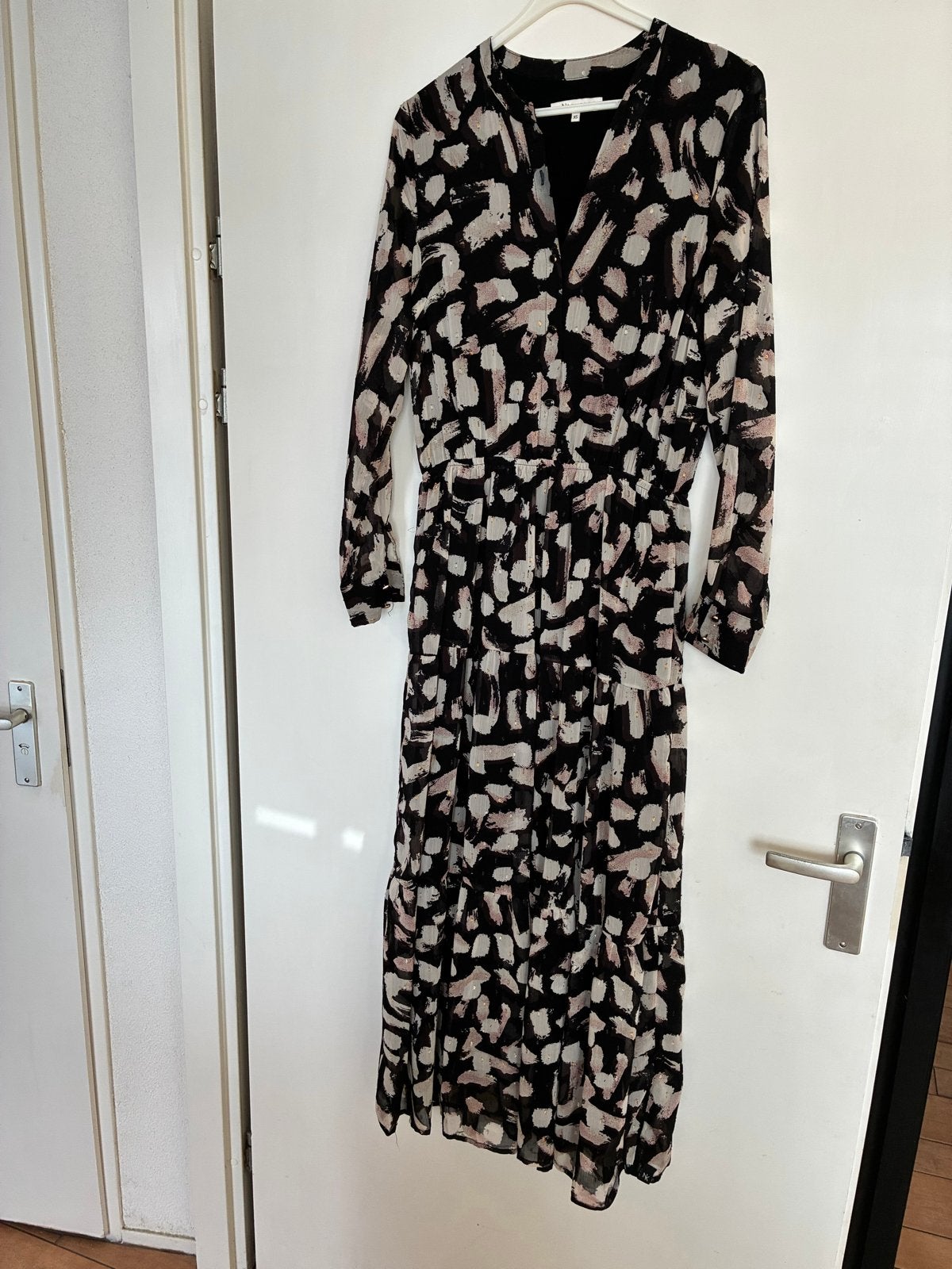 Nukus maxi jurk met print - Maat XS, Zwart, Ophalen of Verzenden, Zo goed als nieuw, Maat 34 (XS) of kleiner