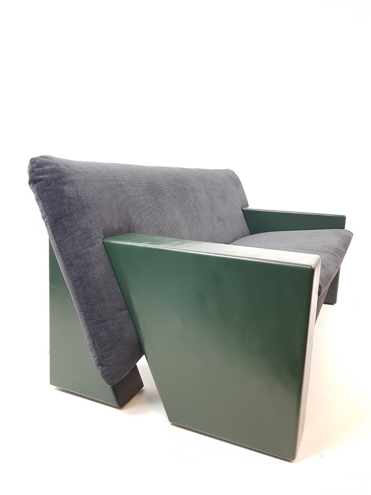 Vintage Artifort 'sandwich' bank model 750 groen en zwart, Modern vintage, Gebruikt, ., Driepersoons