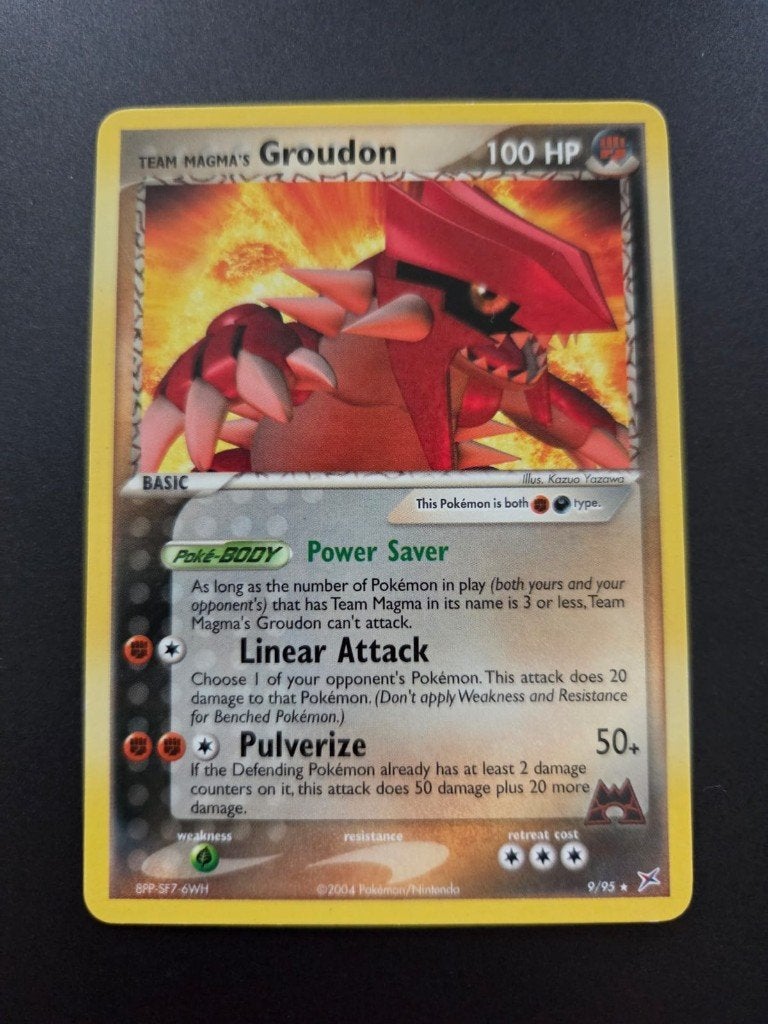 pokemon team aqua & magma rare groudon 9/95, Ophalen of Verzenden, Zo goed als nieuw, Losse kaart