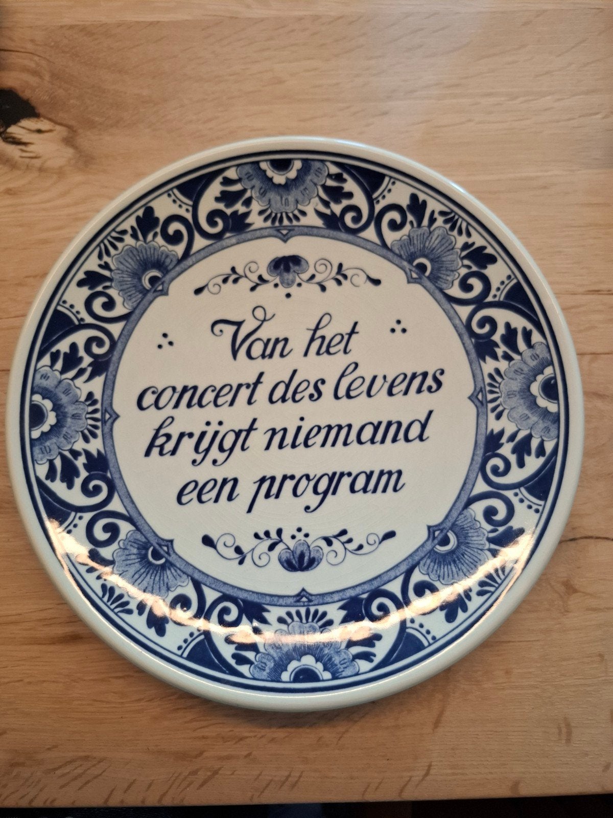 Delfts Blauw sierbord met spreuk - Holland, Ophalen