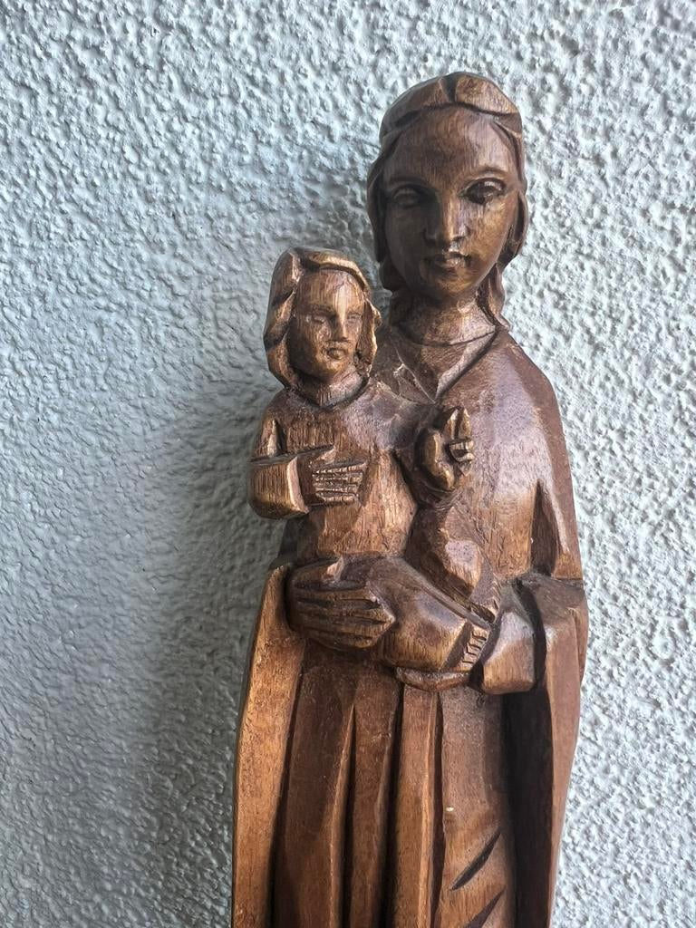 Maria jesus houtsnijwerk, Antiek en Kunst, Antiek | Religie, Ophalen of Verzenden