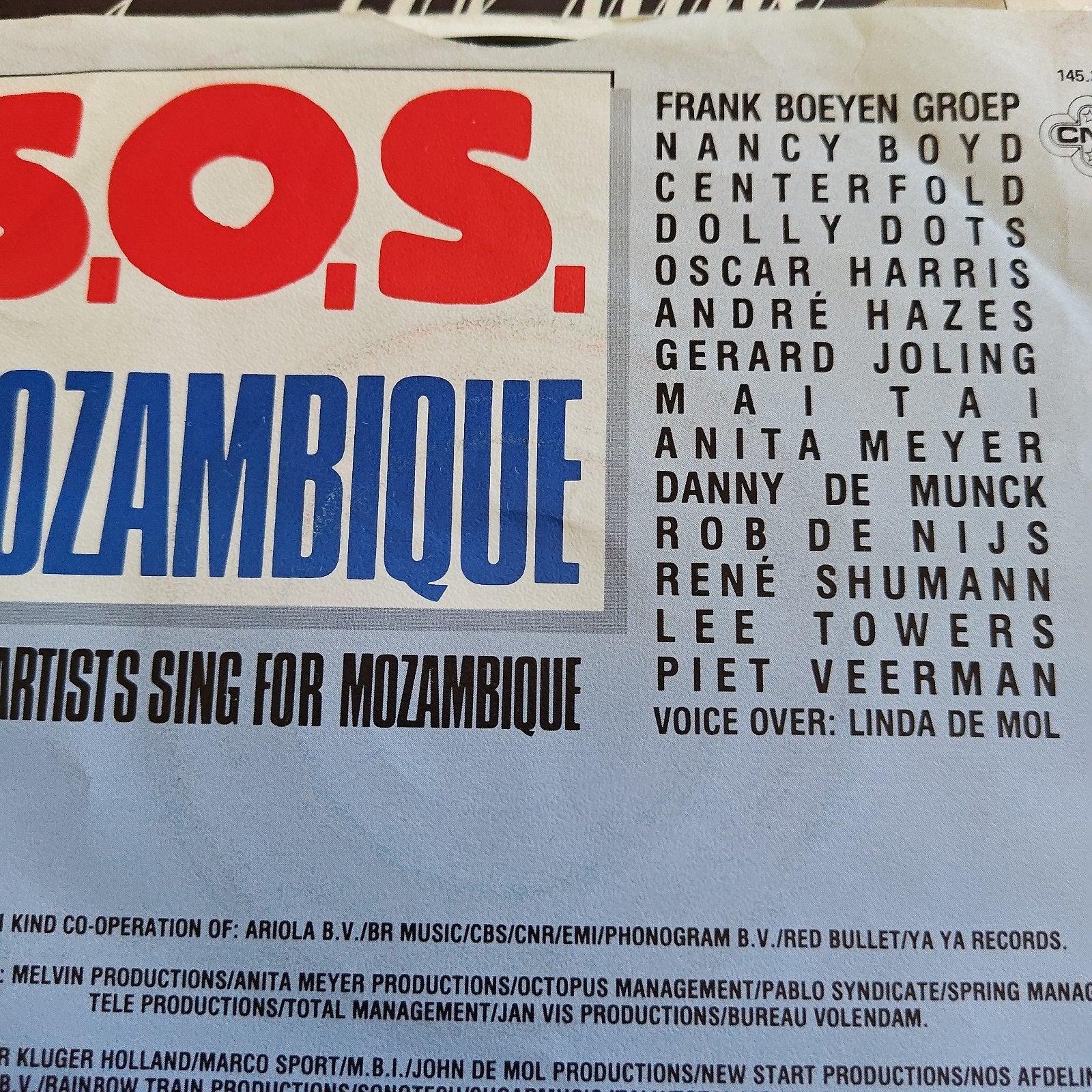 S.O.S. Mozambique - Dutch Artists Sing For Mozambique, Gebruikt, 7 inch, Ophalen of Verzenden, EP