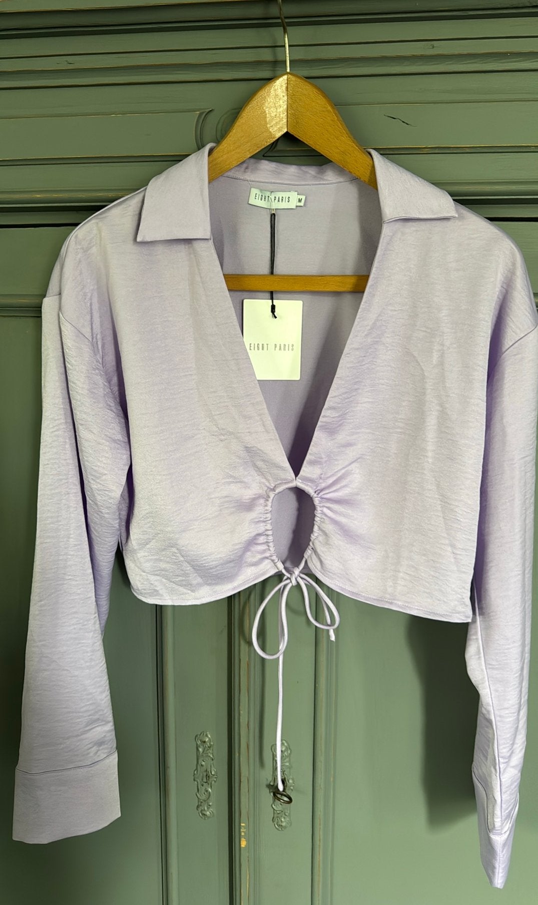 Nieuwe Eight Paris crop top met lange mouwen, maat M, Kleding | Dames, Tops, Maat 38/40 (M), Paars, Nieuw, Ophalen of Verzenden