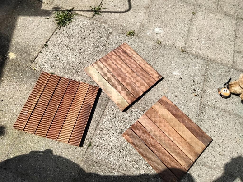 3 vierkante vlonderplanken, leuk als staptegels, Tuin en Terras, Ophalen, Nieuw, Hout