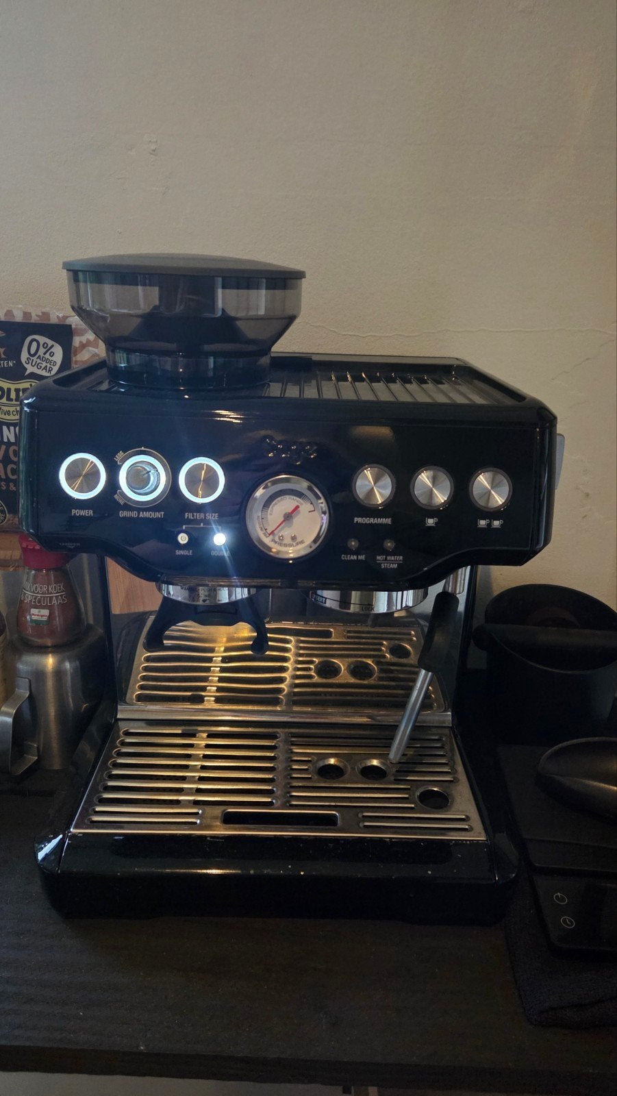 Sage Barista Express BES875 Espressomachine, Ophalen of Verzenden, Gebruikt