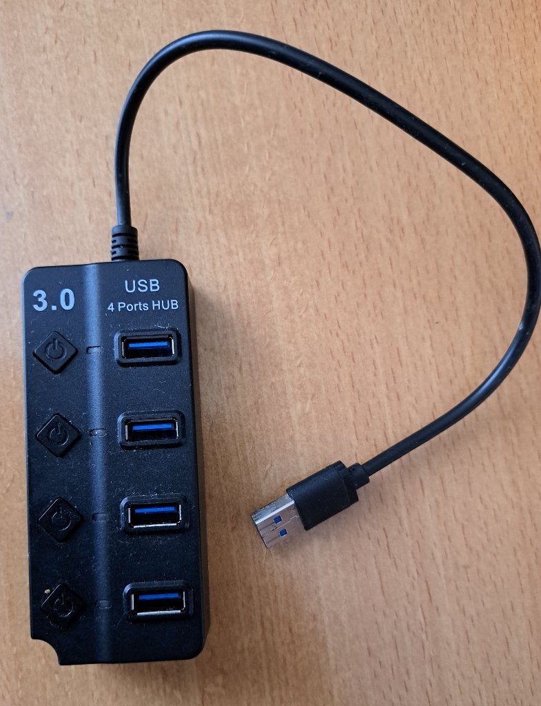 4-Port USB 3.0 Hub with Separate Power Switch and 5V2A DC A, Ophalen of Verzenden, Gebruikt