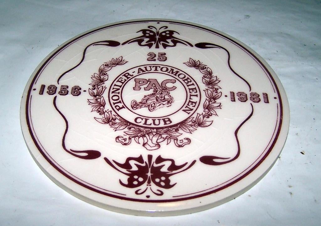 Vintage plaquette Pionier Automobielen Club (PAC) 1856-1981., Ophalen of Verzenden