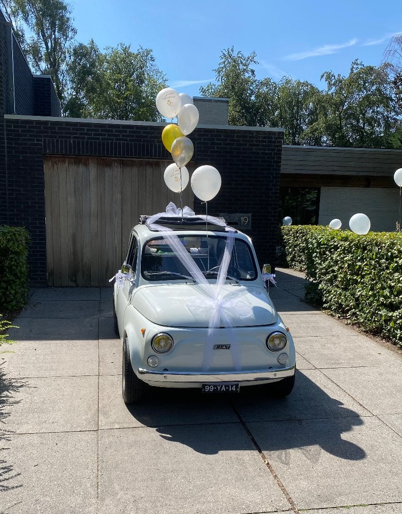 Te huur witte Fiat 500 uit 1971 in hele mooie staat, Diensten en Vakmensen, Verhuur | Auto en Motor, Trouwauto