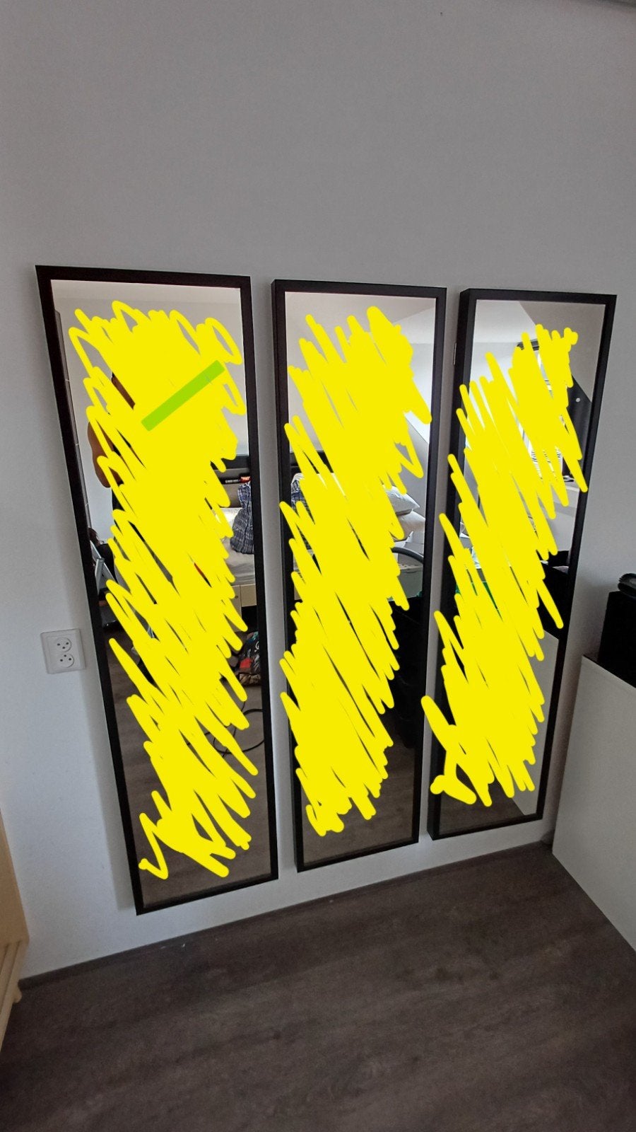 IKEA Stave Spiegels (3 stuks) - Zwart/bruin, Ophalen, Minder dan 50 cm, Gebruikt, 150 tot 200 cm