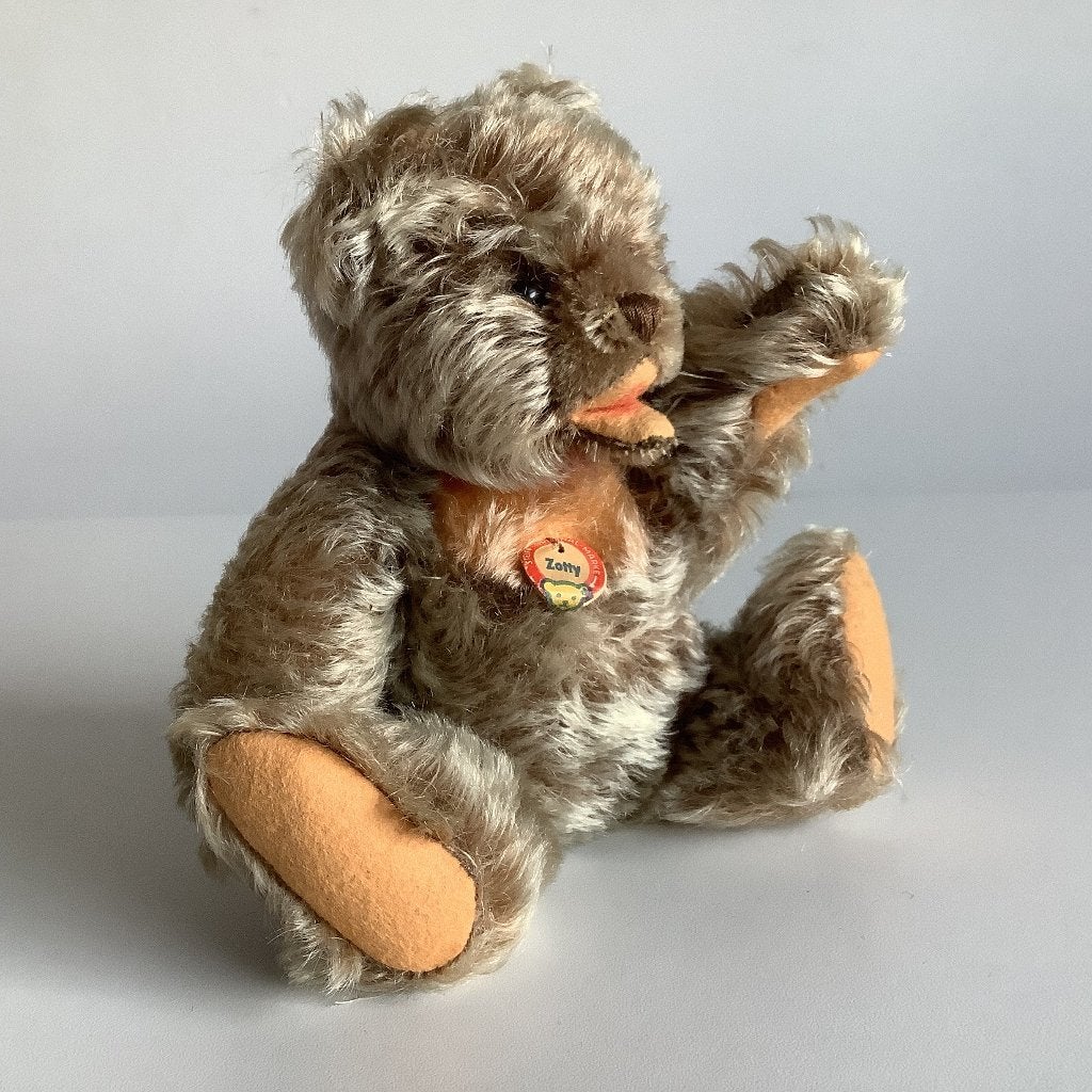 Vintage Steiff teddybeertje “Zotty” met schildje en knop, Ophalen of Verzenden, Zo goed als nieuw, Stoffen beer, Steiff