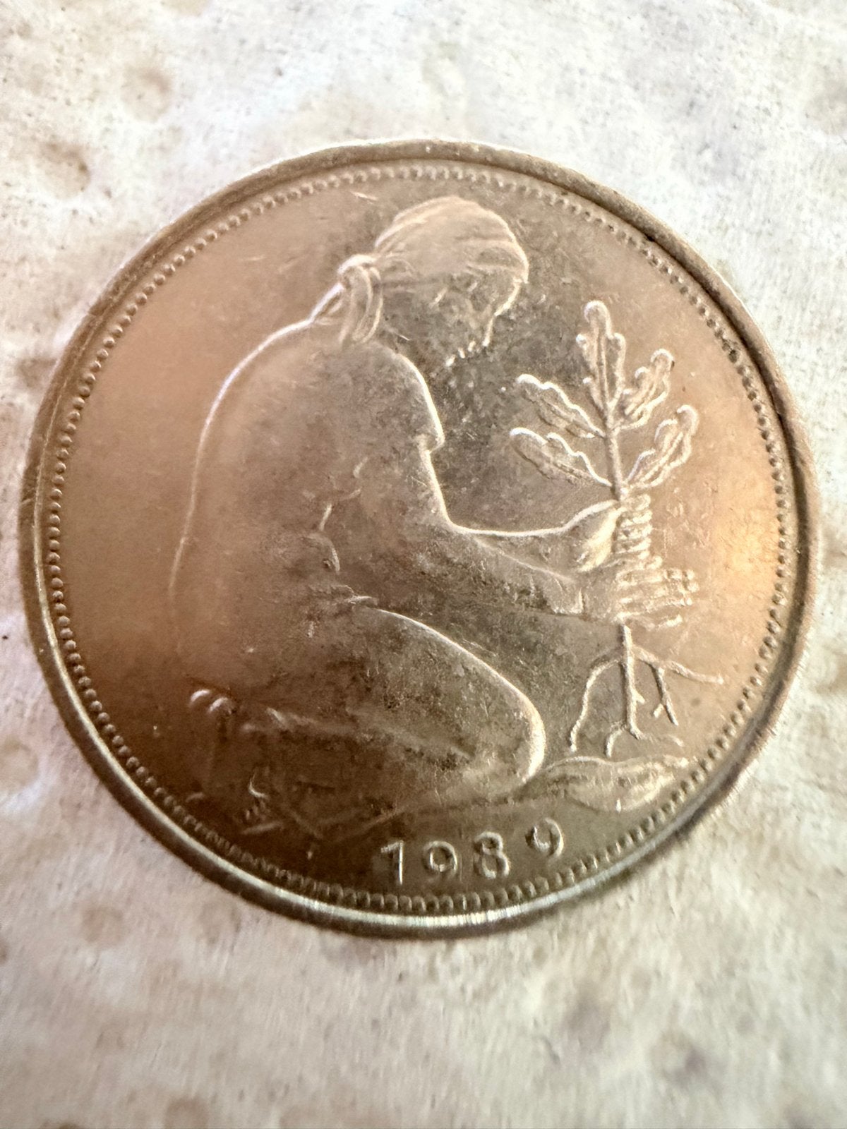 Duitse 50 Pfennig munt 1989 (G) - Bundesrepublik Deutschland, Ophalen of Verzenden, Duitsland, Losse munt