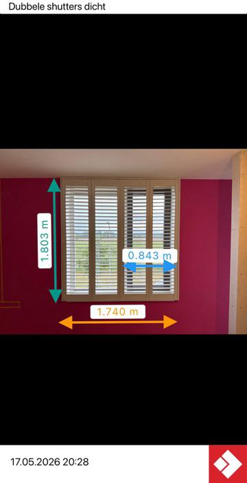 Veneta Shutters, Huis en Inrichting, Stoffering | Gordijnen en Lamellen, Beige, 150 tot 200 cm, Ophalen of Verzenden, Zo goed als nieuw