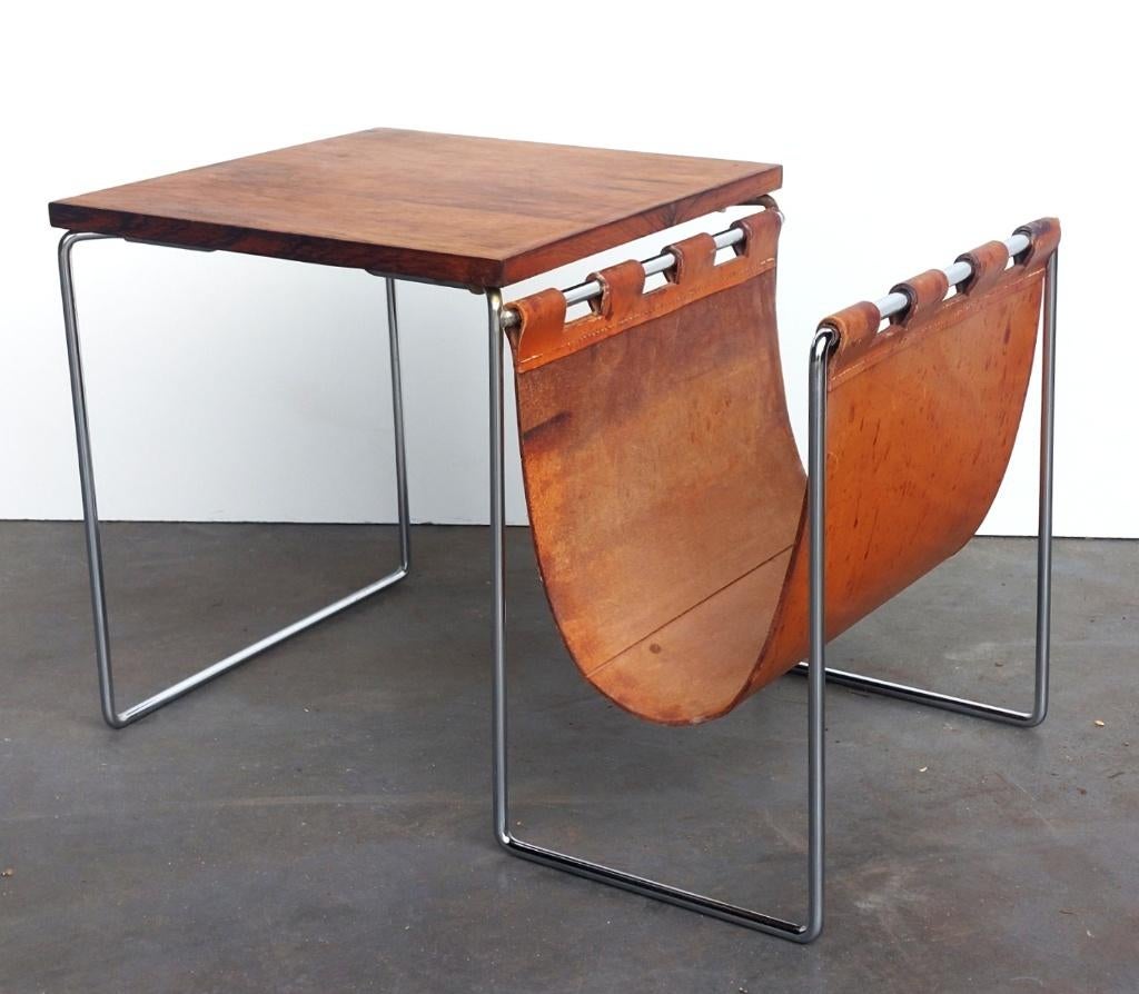 Vintage Brabantia lectuurbak - tafeltje | tuigleer | zgst, Gebruikt, ., Ophalen of Verzenden, BRABANTIA
