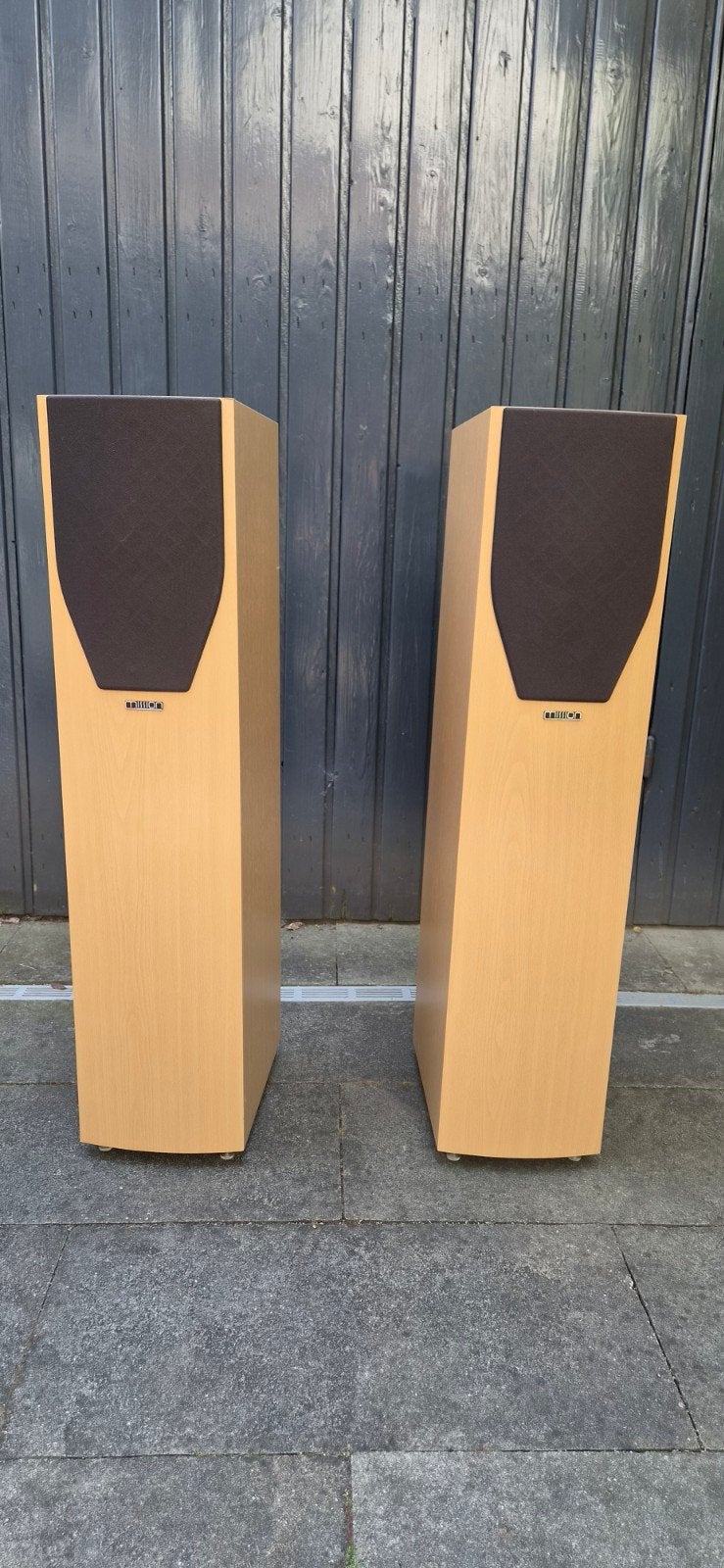 Mission M73 Vloerstaande Luidsprekers. Hoge Kwaliteit Geluid, Gebruikt, 60 tot 120 watt, Front, Rear of Stereo speakers, Ophalen