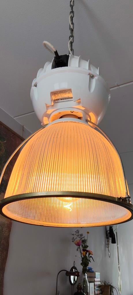 Holophane Prismalume P8 industriële hanglamp, Huis en Inrichting, Lampen | Hanglampen, Ophalen, Glas