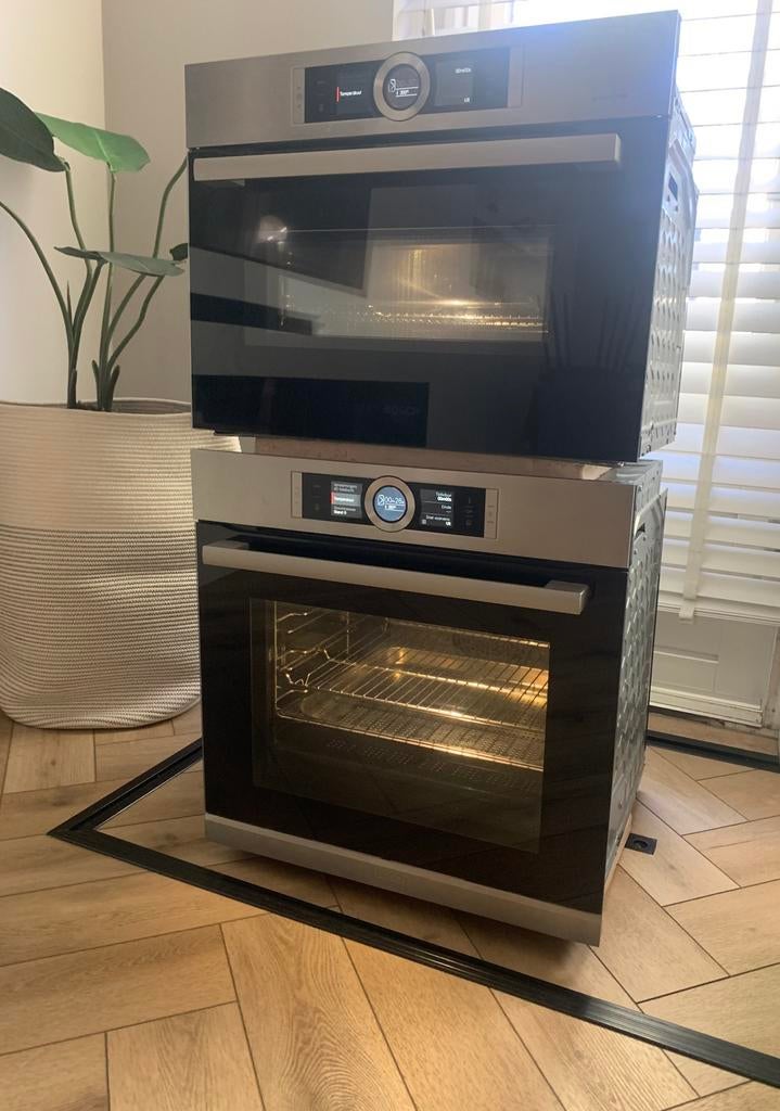 Bosch combi oven/magnetron + combi stoomoven, Ophalen, Zo goed als nieuw, Oven, Inbouw