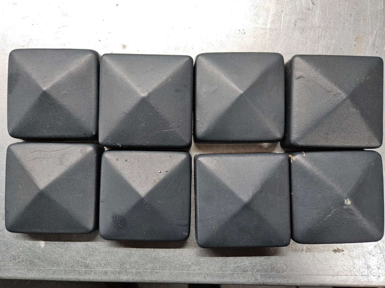 8x Afdekkap 71x71mm Antraciet voor Hekwerk/Palen, Tuin en Terras, Ophalen, Gebruikt, Overige materialen, Overige typen