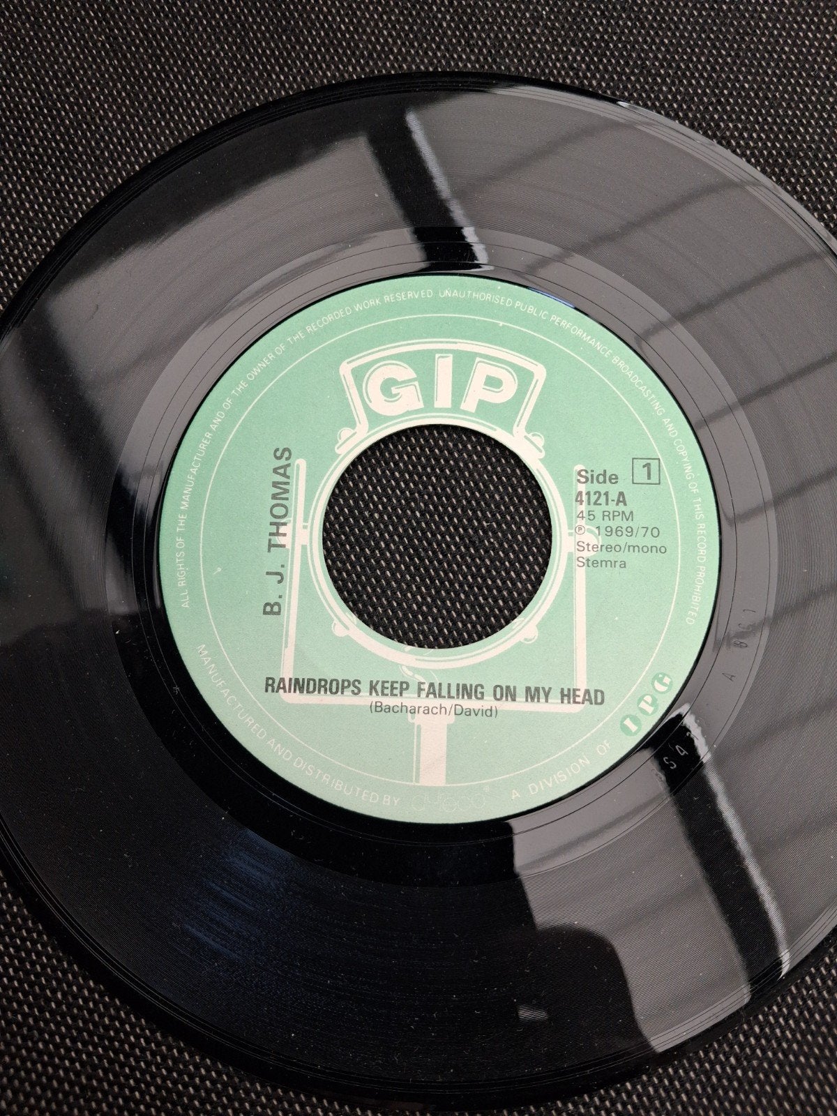 B.J. Thomas - Raindrops Keep Falling On My Head Single, Cd's en Dvd's, Vinyl Singles, Ophalen of Verzenden, Gebruikt, Pop