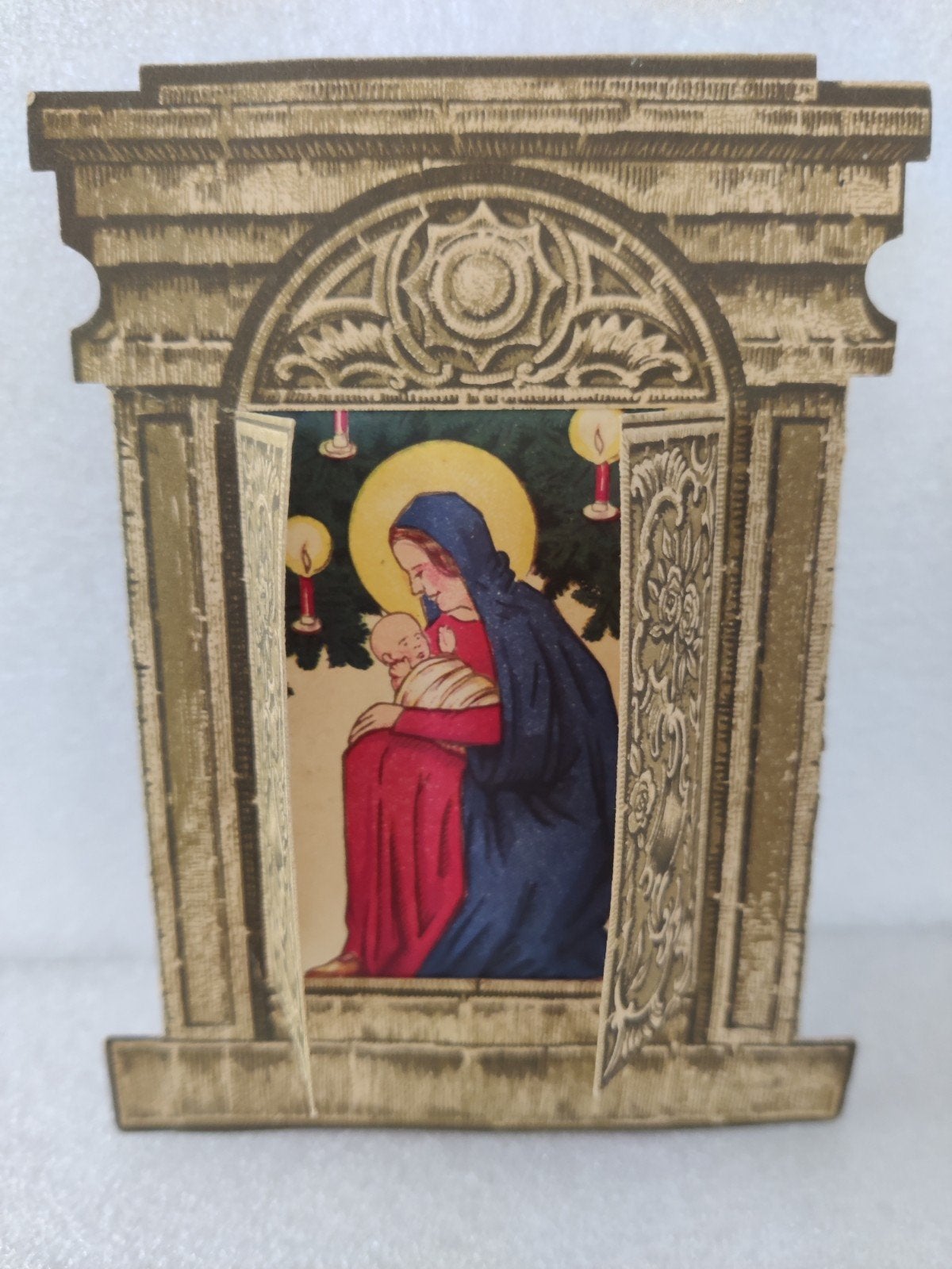 Antieke Kerststal Kaart - Maria met Kind, Ophalen of Verzenden