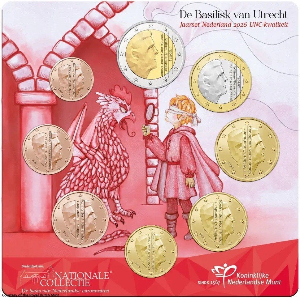 Nederland UNC-set 2026, 8 munten in blister, Ophalen of Verzenden, Overige landen, Overige waardes, Setje