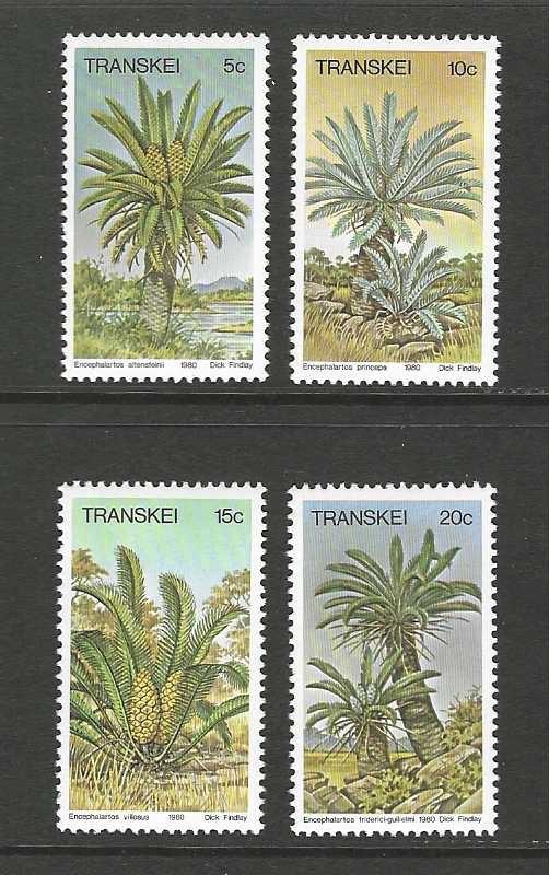 Transkei 71-74 palm bomen planten natuur 1980 serie PF, Verzenden, Postfris, Dier of Natuur