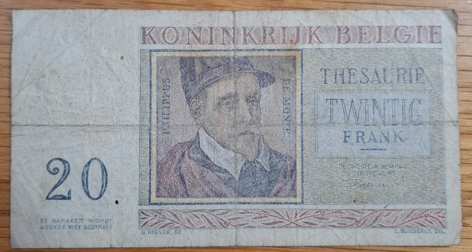 60# België 20 Francs 1956 P132, Ophalen of Verzenden, België