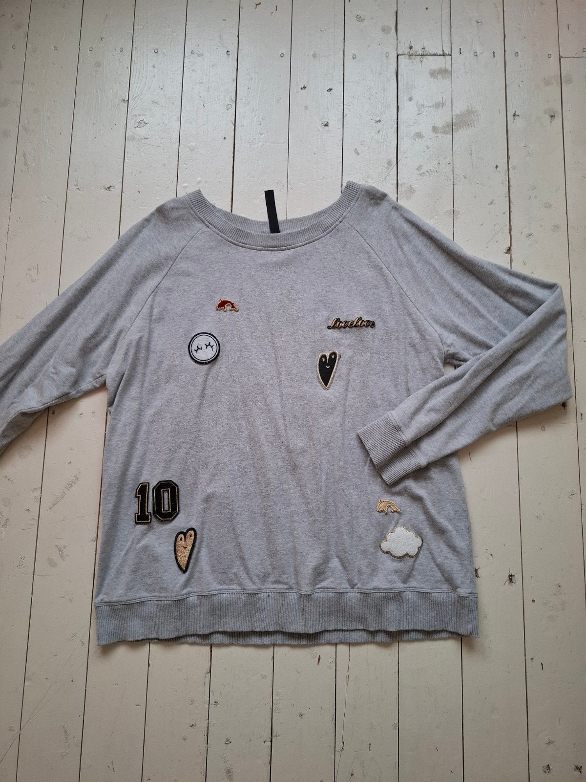 10DAYS Grijze Trui met Patches - Maat XL/XXL, 10DAYS, Verzenden, Maat 46/48 (XL) of groter, Grijs