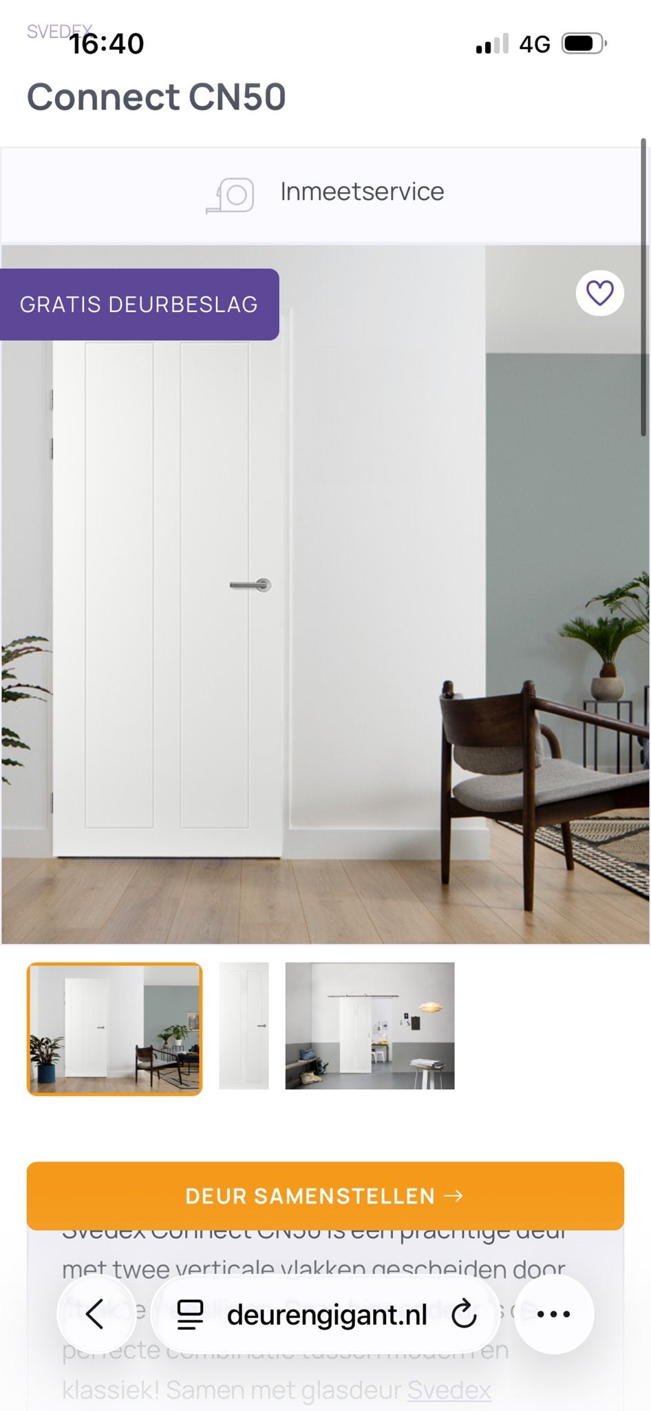 Svedex Connect CN50 Binnendeur - Nieuw in verpakking, Ophalen, 80 tot 100 cm, Binnendeur, Nieuw