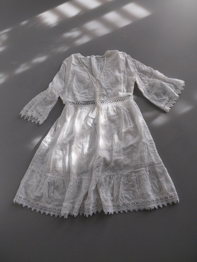 Ibiza Zomerjurkje wit maat S NIEUW  rits achter, Kleding | Dames, Jurken, Maat 38/40 (M), Wit, Ophalen of Verzenden, Zo goed als nieuw