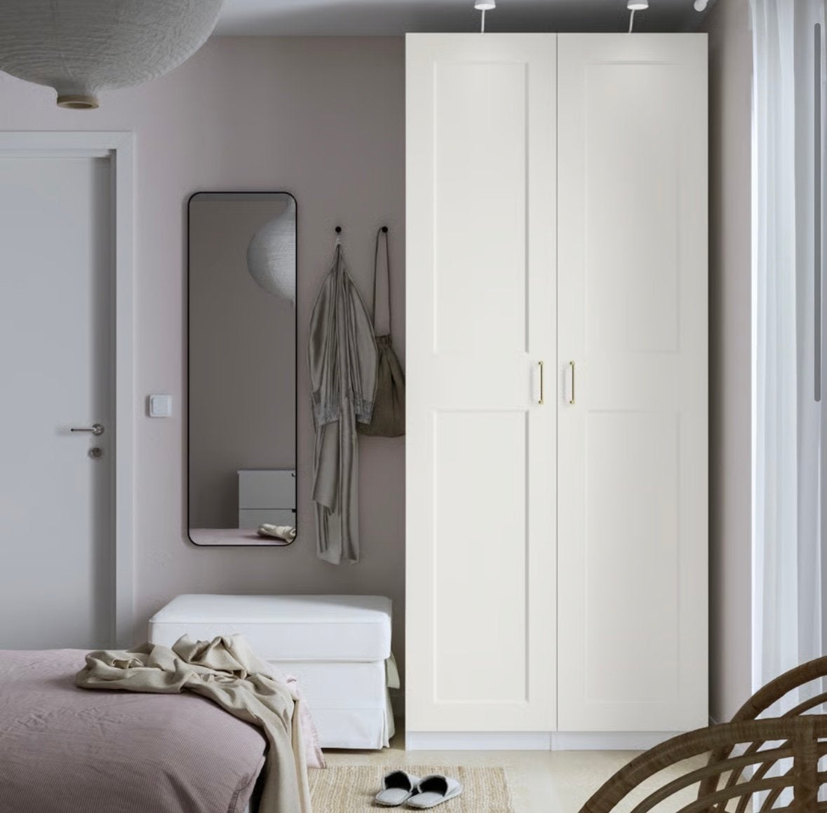 Witte smalle kledingkast - IKEA PAX, Ophalen, Gebruikt, 200 cm of meer, 50 tot 100 cm