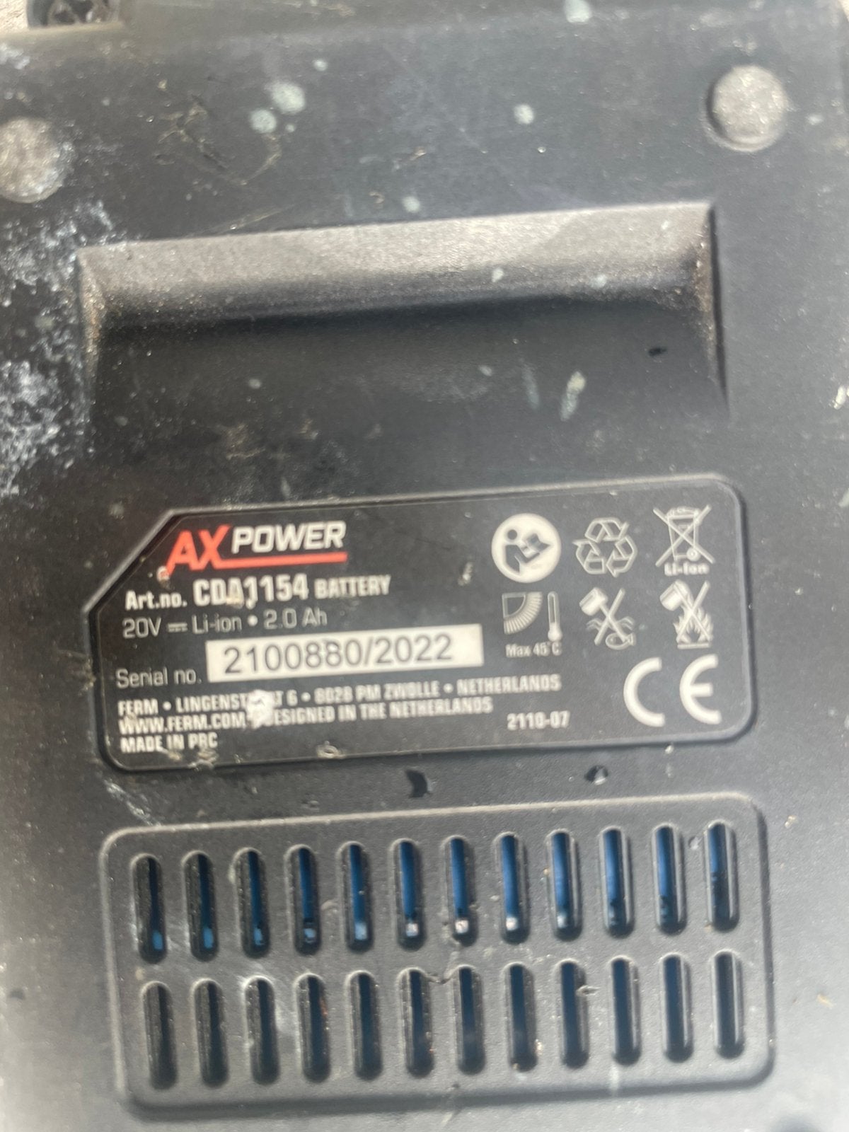 Ferm 20  volt accu 2.0 amph. Ax Power, Ophalen, Gebruikt, Minder dan 400 watt, Boormachine