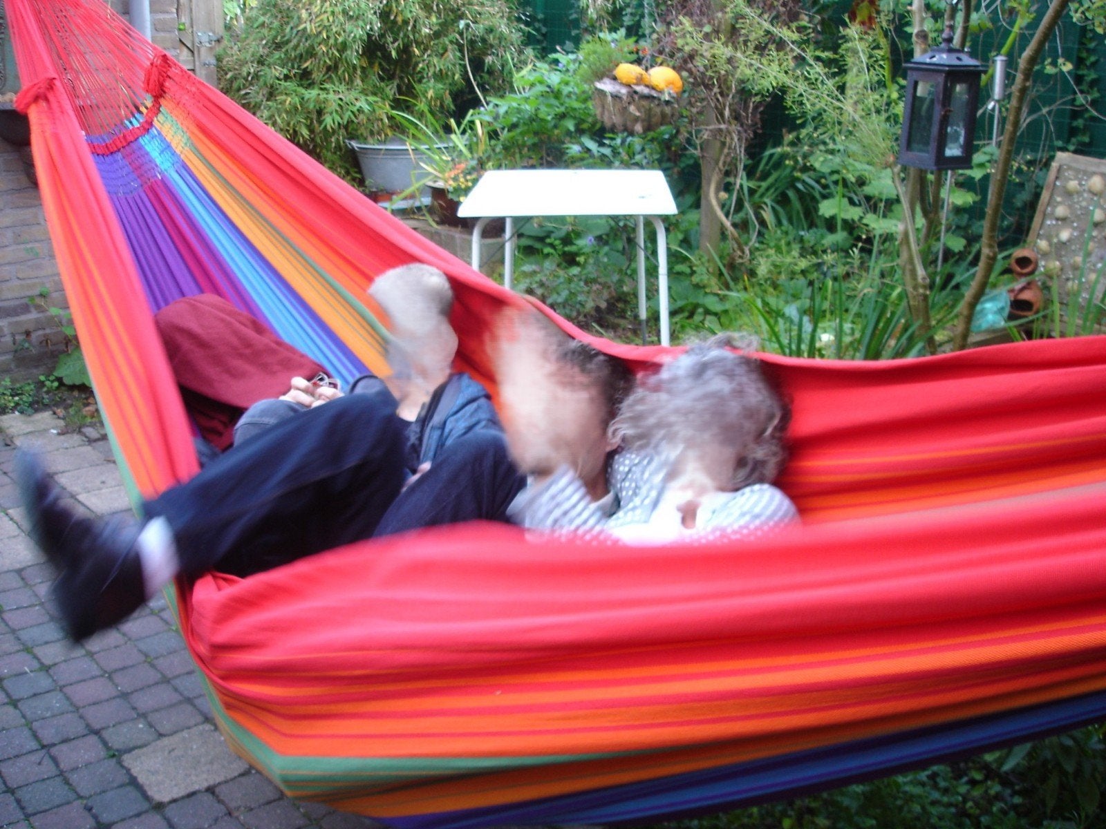 Rainbow Gigant XXL familiehangmat van Maranon. Vakantie!, Opvouwbaar, Meerpersoons, Ophalen of Verzenden, Zo goed als nieuw