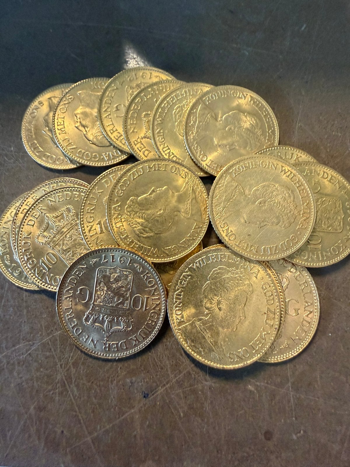 20x gouden tientje Wilhelmina div jaren, Verzenden, Koningin Wilhelmina, 10 gulden