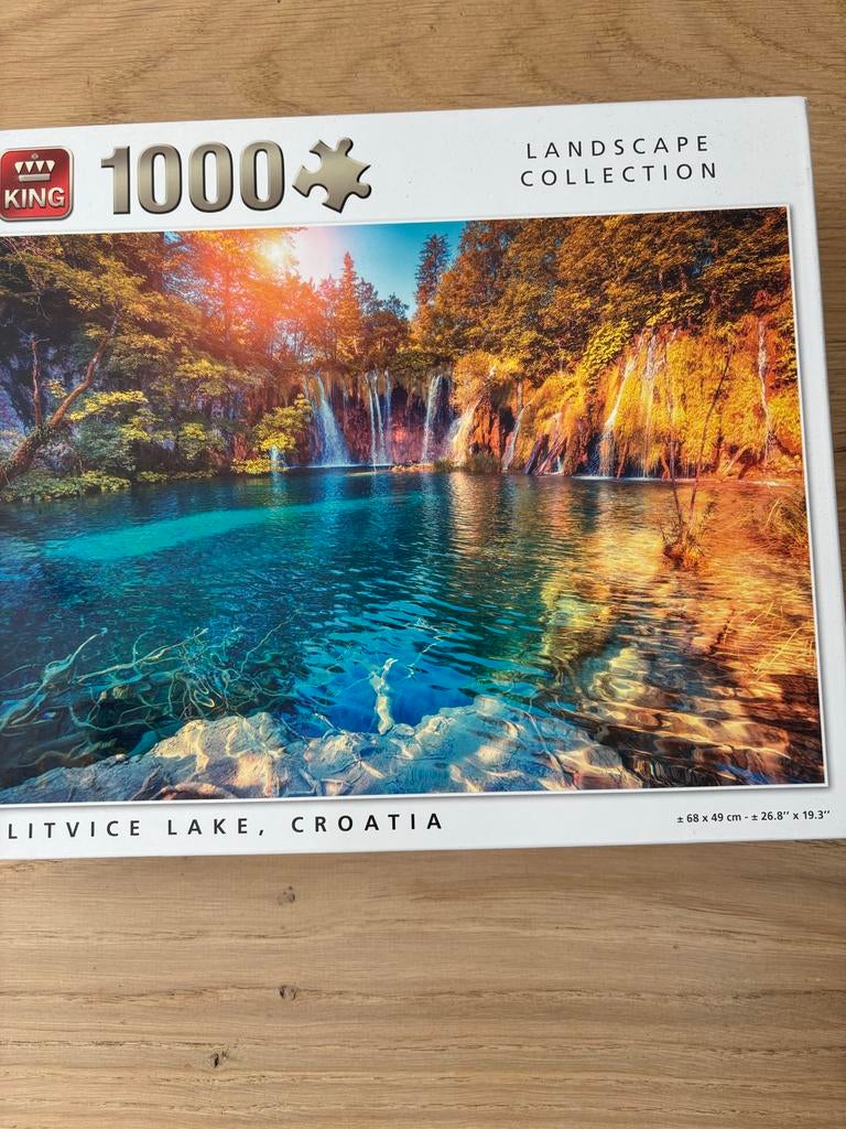 King Legpuzzel Plitvice Meren Kroatië 1000 stukjes, Ophalen of Verzenden, 500 t/m 1500 stukjes, Gebruikt, Legpuzzel