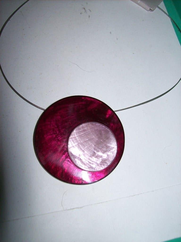 Ketting Choker model Roze Wit Fraaie Hanger, Verzenden, Nieuw, Roze, Overige materialen