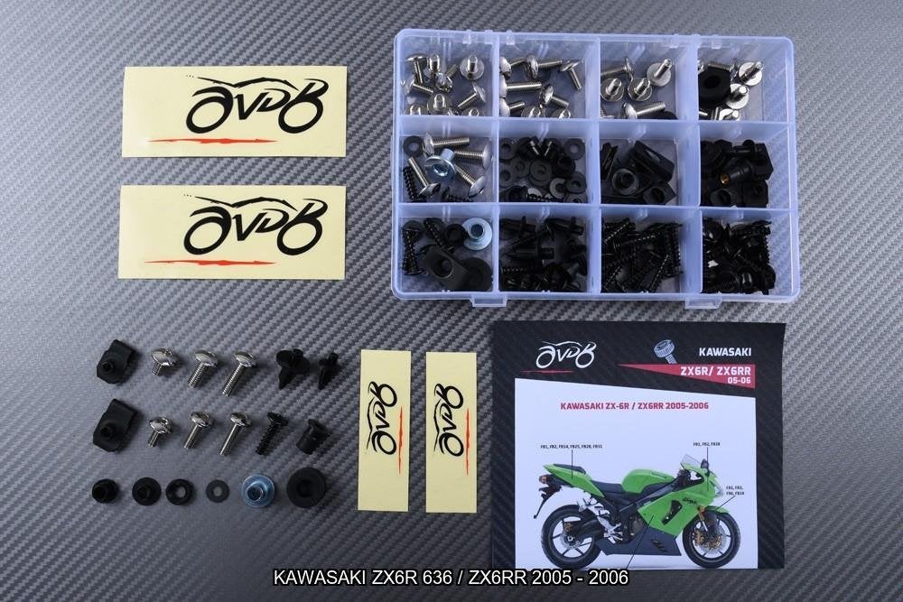Kuip bouten set voor KAWASAKI ZX6R / ZX6RR 2005 2006, Motoren, Verzenden