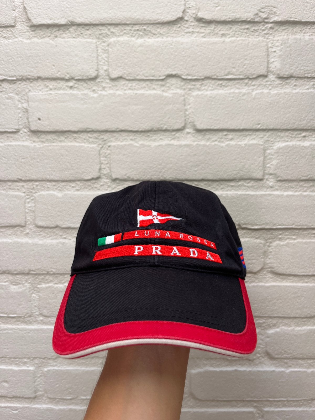 Prada Luna Rossa vintage cap hat, Ophalen of Verzenden, Zo goed als nieuw, 57 cm (M, 7⅛ inch) of minder, Hoed