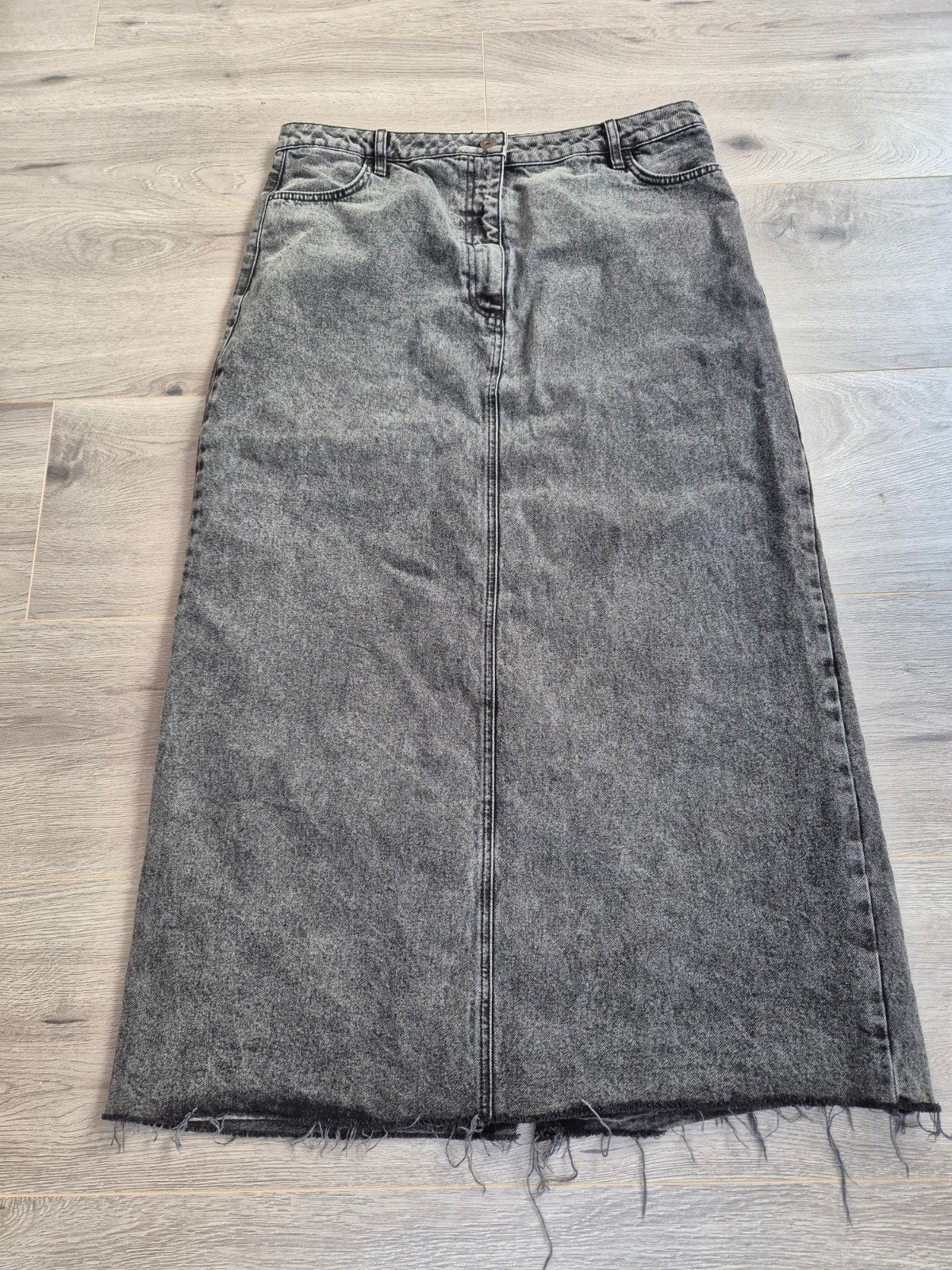 ​COLLUSION Lange Denim Maxirok met Split - Zwart/Grijs 46, COLLUSION, Zwart, Maat 46/48 (XL) of groter, Ophalen of Verzenden