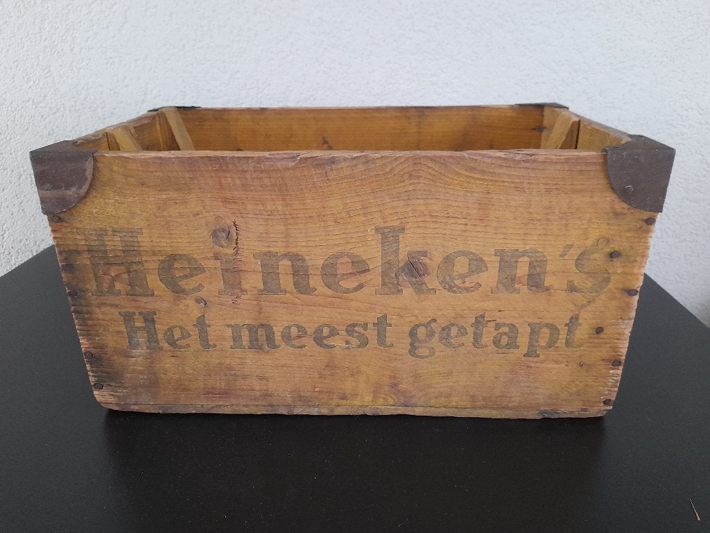 Oud houten Heineken's bierkrat - 1955, Verzamelen, Ophalen, Gebruikt, Overige typen, Heineken